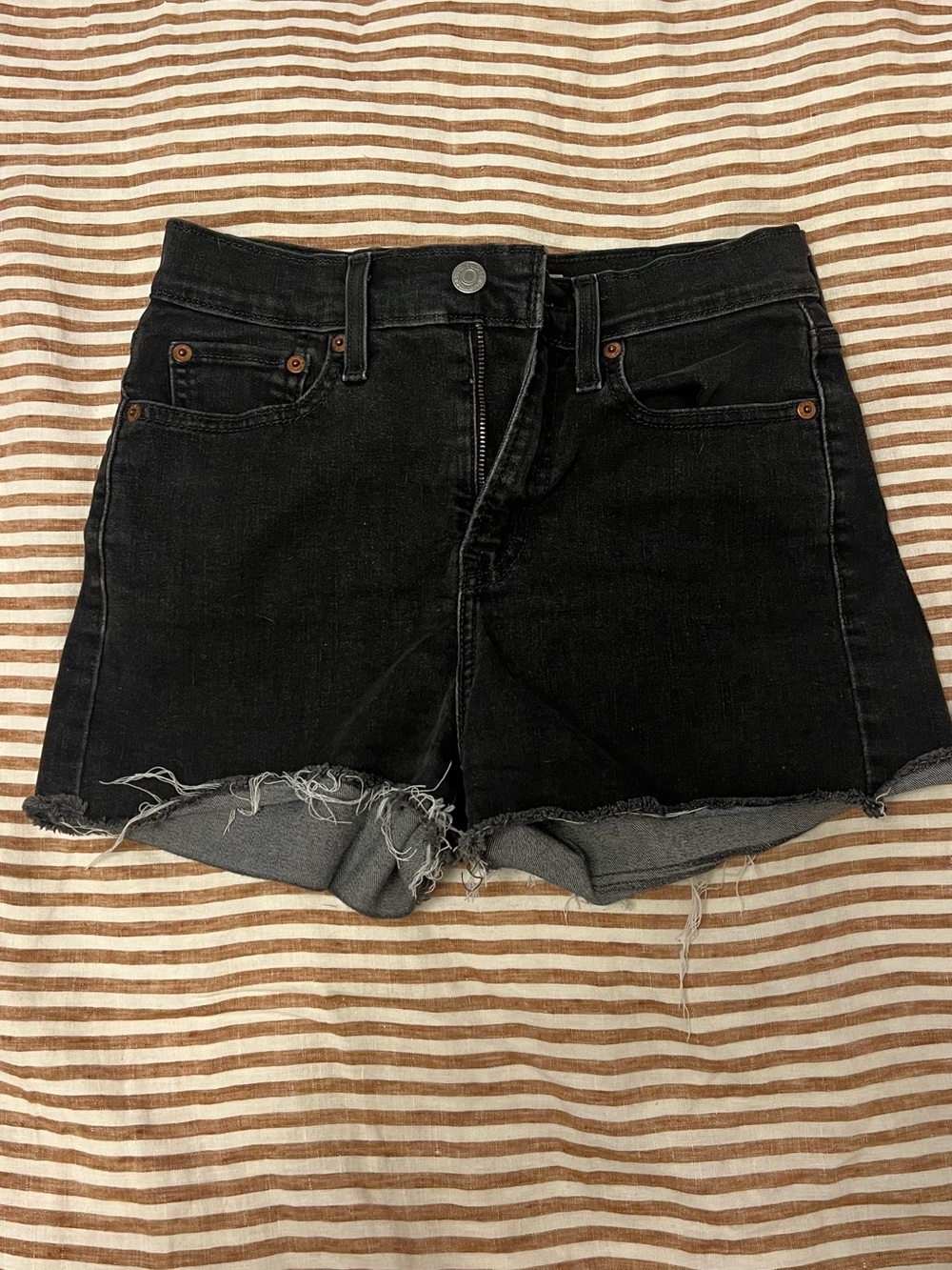 LEVI’S Black High-Rise Denim Shorts